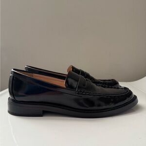 LOFT Black Leather Loafers
